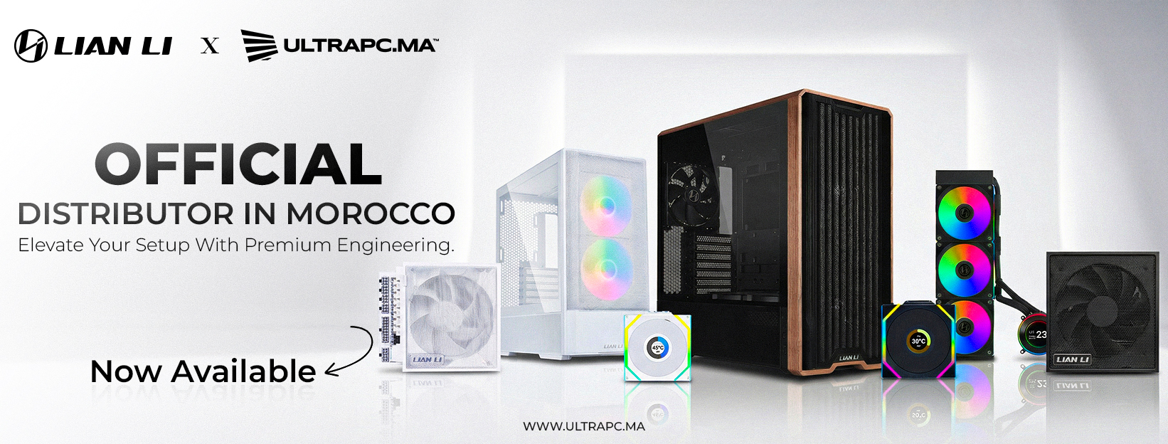 Lian Li Maroc, Lian Li official distributor Maroc, Lian Li PC case Maroc, boîtier PC Lian Li Maroc, Lian Li gaming case, Lian Li prix Maroc, acheter Lian Li Maroc, Lian Li UltraPC, Lian Li accessoires PC Maroc, Lian Li fans RGB Maroc, Lian Li watercooling