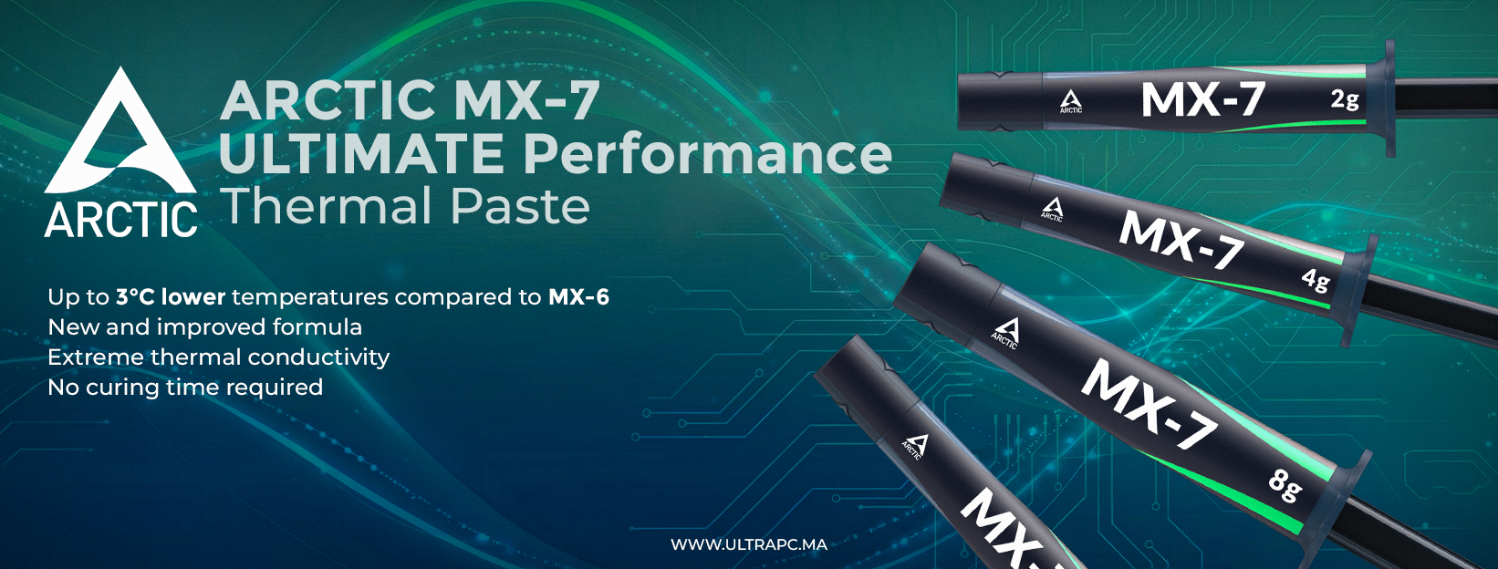 Arctic MX-7 Maroc, thermal paste Maroc, pâte thermique Maroc, Arctic MX7 prix Maroc, acheter thermal paste Maroc, CPU thermal paste Maroc, GPU thermal paste Maroc, cooling PC Maroc, pâte thermique gaming Maroc, Arctic MX-7 performance, pâte thermique haut