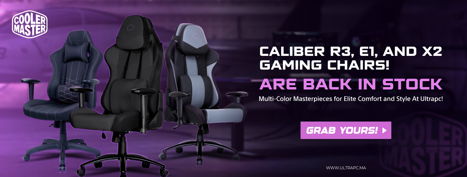 COOLER MASTER CALIBER R3, E1, AND X2 BANNER, COOLER MASTER, ULTRAPC.MA, BANNER