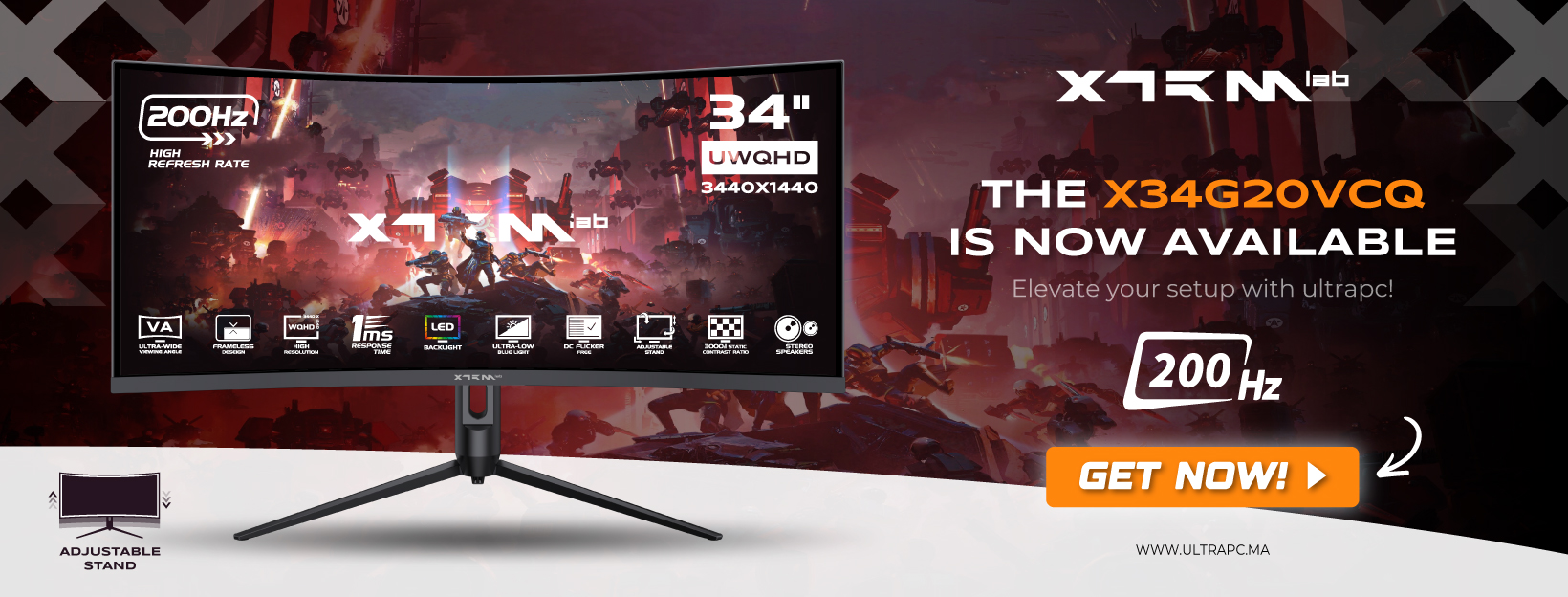 XTRMLAB X34G20VCQ 34" BANNER, XTRMLAB, ULTRAPC.MA, BANNER
