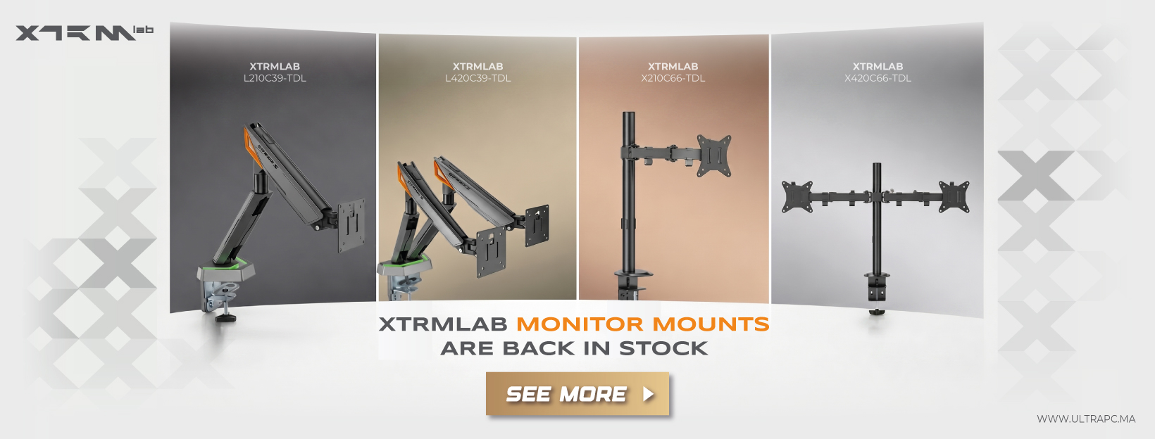 XTRMLAB MONITOR MOUNTS BANNER, XTRMLAB, ULTRAPC.MA, BANNER
