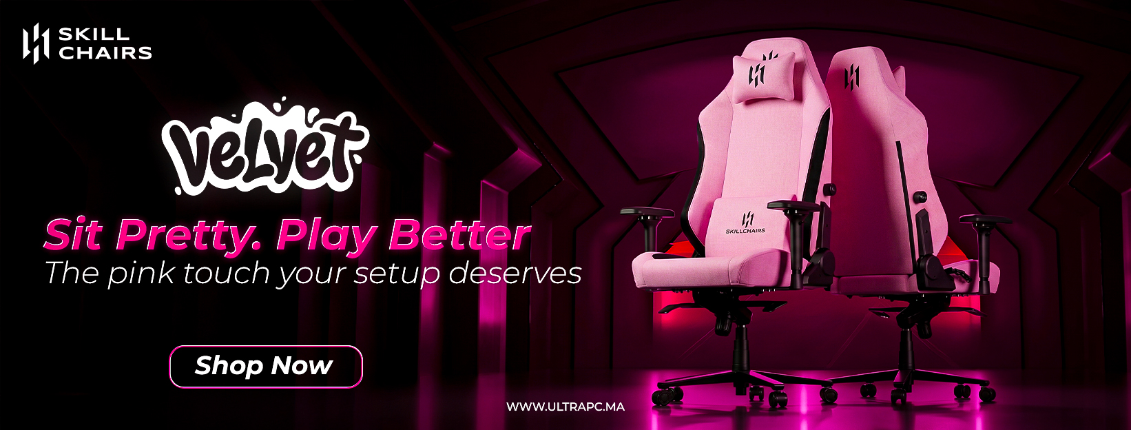 SkillChairs Maroc, SkillChairs Velvet Maroc, chaise gaming rose Maroc, pink gaming chair Maroc, fauteuil gaming rose Maroc, gaming chair Maroc, chaise gamer Maroc, fauteuil gamer Maroc, chaise ergonomique Maroc, ergonomic gaming chair Maroc, siège gaming 