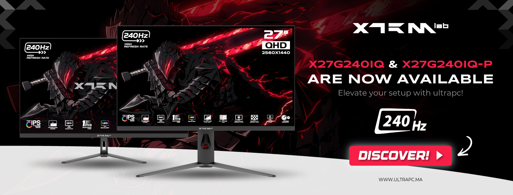 XTRMLAB monitor Maroc, XTRMLAB X27G240IQ Maroc, XTRMLAB X27G240IQ-P Maroc, écran gaming Maroc, moniteur gaming Maroc, écran 27 pouces Maroc, moniteur 27 pouces Maroc, écran 240Hz Maroc, moniteur 240Hz Maroc, écran QHD Maroc, écran 2K Maroc, moniteur IPS M