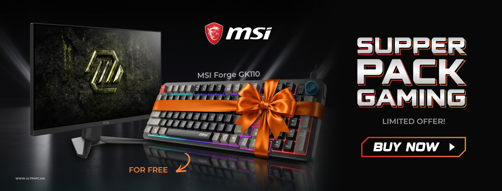 MSI Gaming Pack Maroc, MSI Bundle Maroc, MSI Gaming Bundle Maroc, MSI Monitor Maroc, MSI Forge GK110 Maroc, MSI Gaming Keyboard Maroc, MSI Gaming Monitor Maroc, écran MSI Maroc, clavier MSI Maroc, pack gaming Maroc, gaming setup Maroc, bundle gaming Maroc