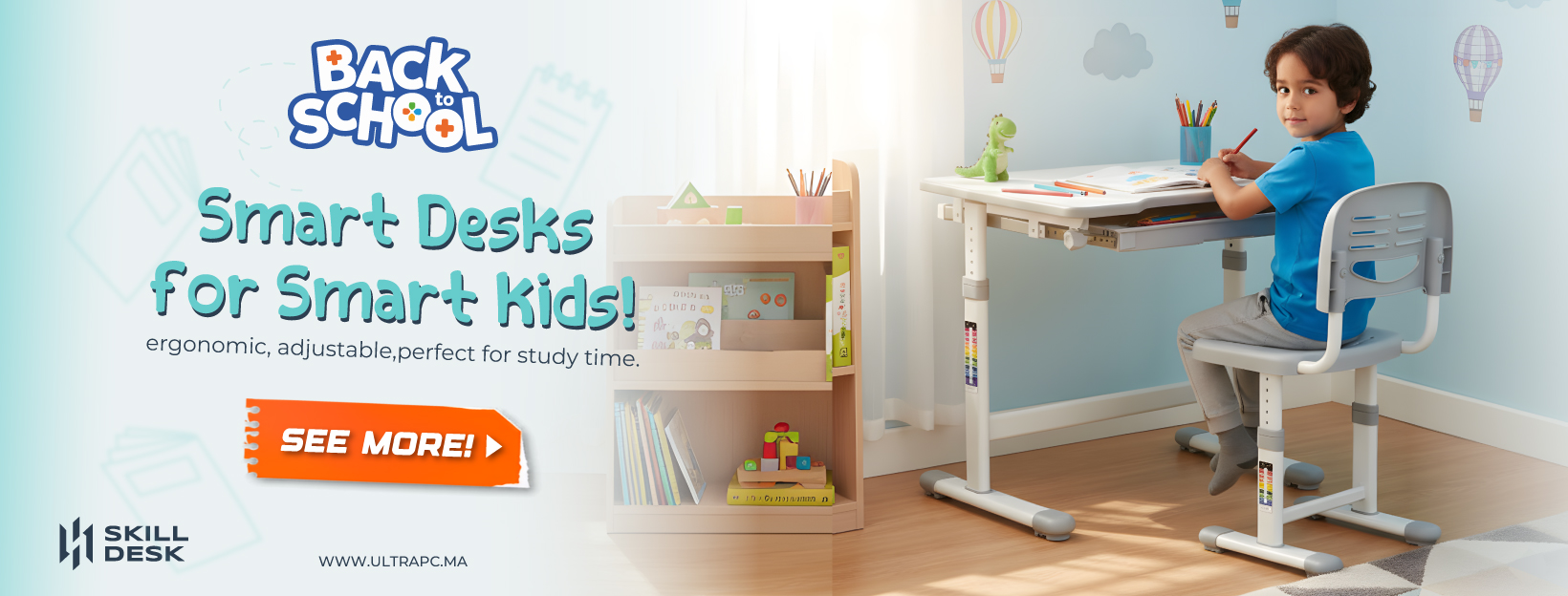 Bureaux pour enfants SKILLDESK GrowMate | UltraPC Maroc